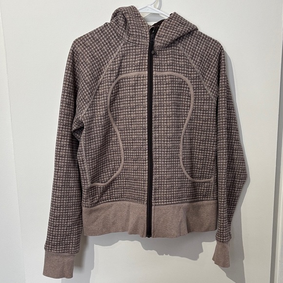 lululemon athletica Tops - Lululemon Scuba Full Zip Hoodie – Brown Patterned